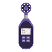 Digital anemometer measuring wind speed for weather forecast vector