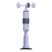 Anemometer measuring wind speed and direction for weather forecast vector