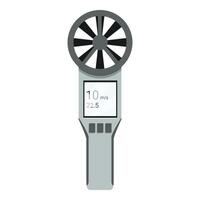 Digital anemometer measuring wind speed on white background vector