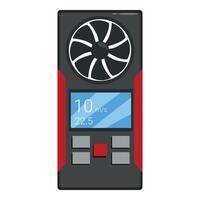 Digital anemometer showing wind speed measurement device vector