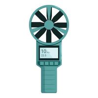 Digital anemometer measuring wind speed for weather forecast vector
