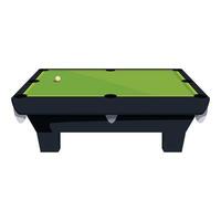 Green empty pool table with one ball is standing on white background vector