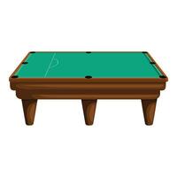 Empty billiard table with green cloth is standing on white background vector
