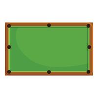 Empty green pool table with holes for playing billiards vector