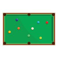 Empty pool table with colorful balls scattered around vector
