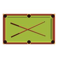 Two cues lying crossed on a pool table vector