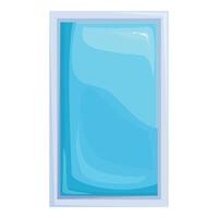 Top view of square swimming pool with light blue water vector