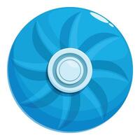 Blue round object spinning fast creating circular shape vector