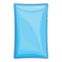 Blue rectangular inflatable pillow for comfortable sleeping vector