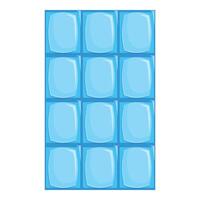 Blue ice cube tray making refreshing ice for summer beverages vector