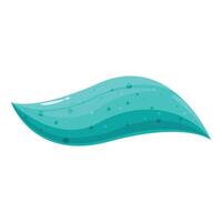 Turquoise abstract shape flowing and forming a wave vector