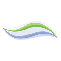 Abstract blue and green wave design element flowing upwards vector