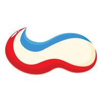 Red white and blue toothpaste swirl creating abstract shape vector