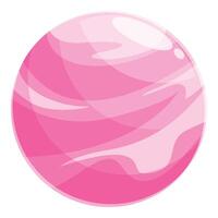 Pink planet rotating in open space illustration vector