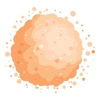 Abstract orange shape with bubbles floating around it vector