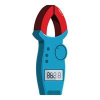 Digital clamp meter showing electrical current measurement vector