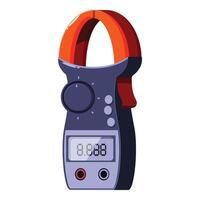 Digital clamp meter showing measurement result isolated on white background vector