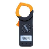 Digital clamp meter showing measurement results vector