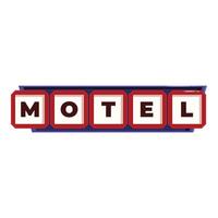 Red motel sign composed of square 3d blocks vector