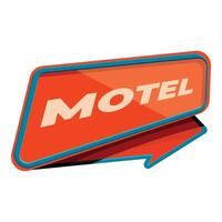 Red motel sign with blue frame pointing right vector