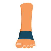 Foot using elastic ankle support brace compression wrap vector