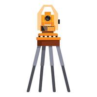 Modern digital theodolite surveying tool on tripod for accurate measurements vector