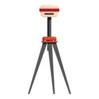 Geodetic gps receiver on tripod measuring coordinates vector