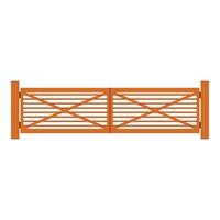 Wooden gate separating two spaces on white background vector