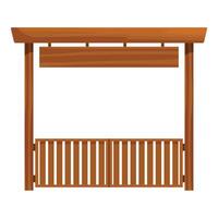 Wooden gate entrance with blank sign hanging displaying message vector