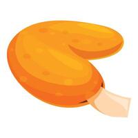 Fortune cookie opening showing blank message inside vector