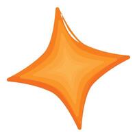 Orange star shining brightly with four points vector