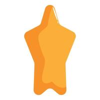 Single shiny orange star icon representing achievement and recognition vector