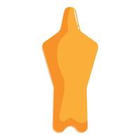 Yellow mannequin torso displaying nothing on white background vector