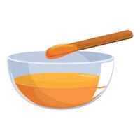 Bowl of honey with honey dipper dripping honey vector