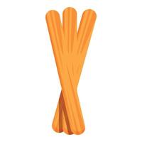 Three breadsticks standing up on white background vector