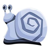 Cute cartoon snail crawling with spiral shell on its back vector