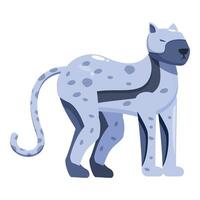 Artificial intelligence robot leopard standing with metallic body parts vector