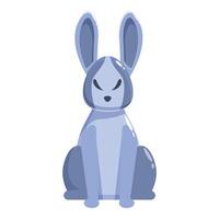 Blue hare sitting looking at viewer cartoon character design vector