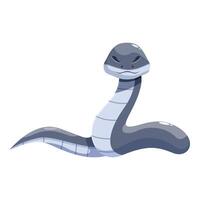 Gray snake posing menacingly with tongue out vector