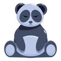 Cute cartoon panda relaxing with eyes closed vector