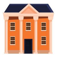Orange courthouse building with columns is showing government power vector