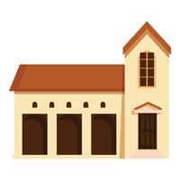 Old european building with arches and steeple showing traditional architecture vector
