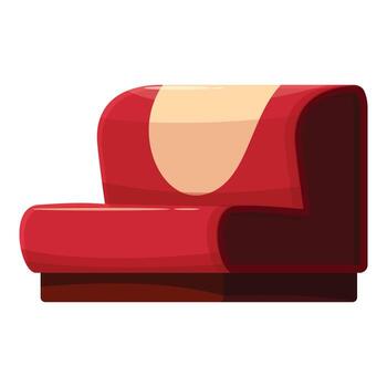Red comfortable sofa for two persons is standing in empty room vector