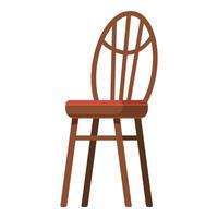 Wooden chair with red upholstery standing on white background vector