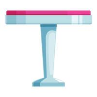 Round table with one leg standing on white background vector