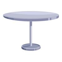 Round table standing on one leg with circular base vector
