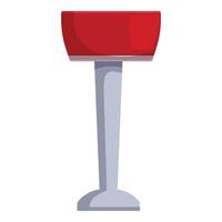 Red round bar table standing on one leg vector
