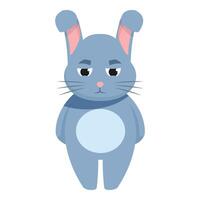 Cute cartoon rabbit looking sad and grumpy vector