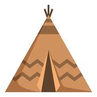 Brown teepee standing with traditional pattern vector