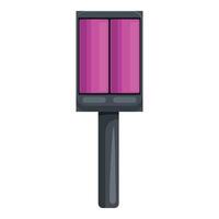 Modern street lamp standing with purple light emitting vector
